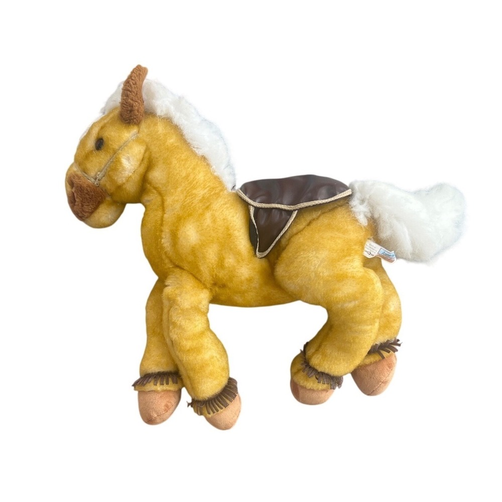 Palomino Plush Horse with Saddle Toy Stuffed Animal